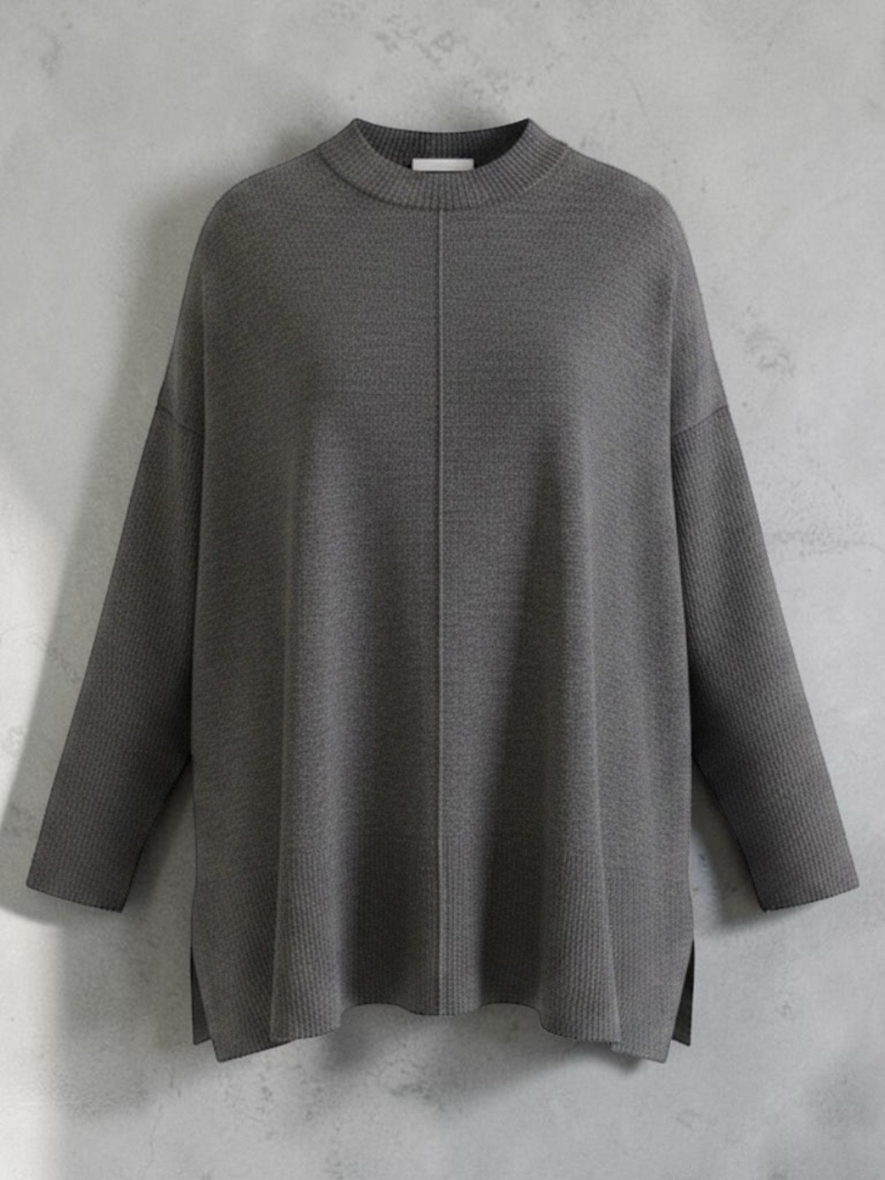 Talbots Charcoal Ribbed Mock Neck Sweater